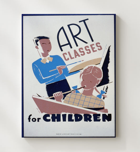 Art Classes for Children WPA poster wall art 8x10 Canvas