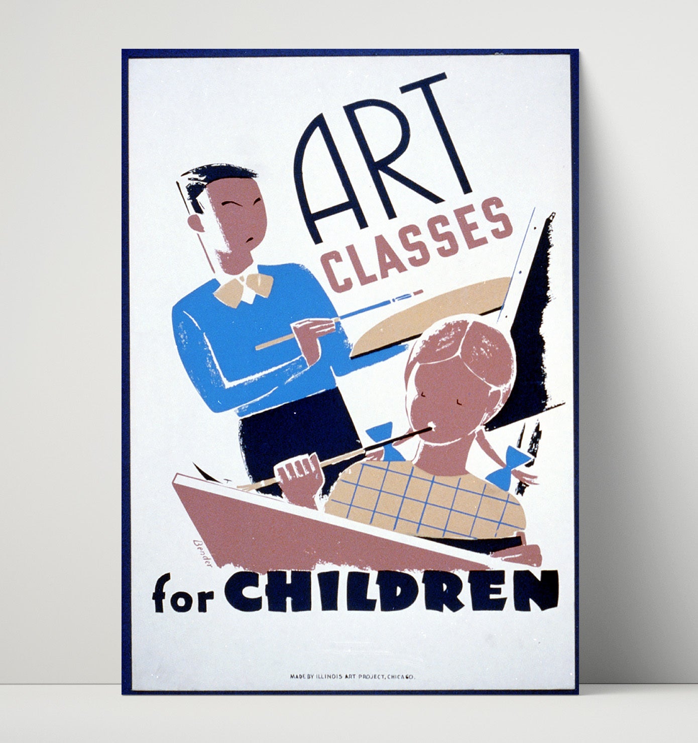 Art Classes for Children Vintage WPA Wall Art - 16x20 Unframed Print