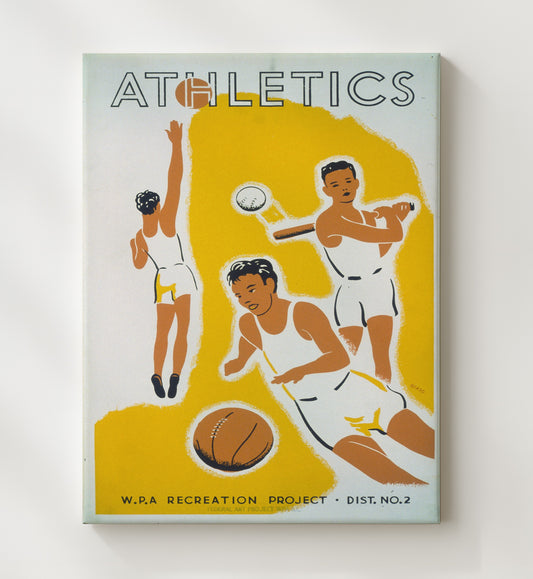 Athletics - Game On WPA poster wall art 8x10 Canvas