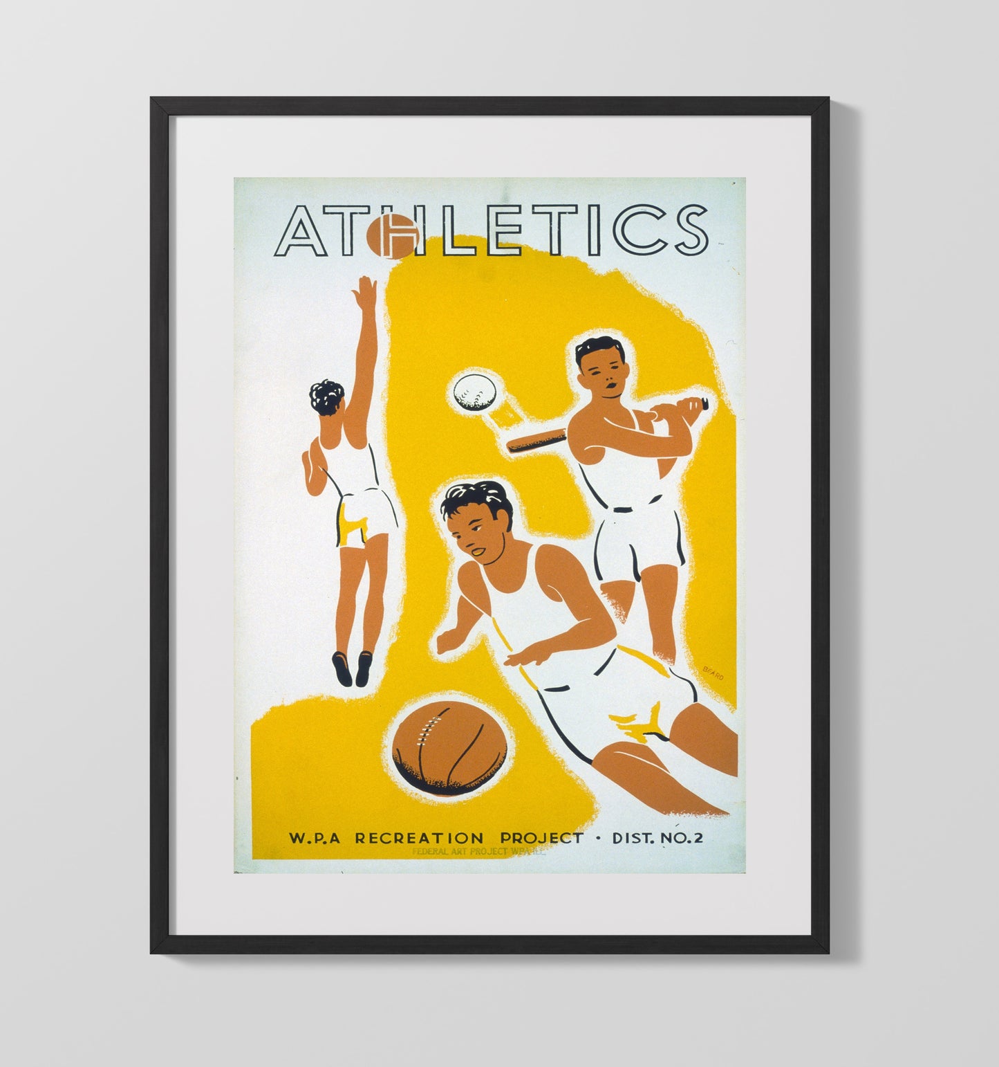 Athletics - Game On Vintage WPA Wall Art - 16x20 Gallery Frame