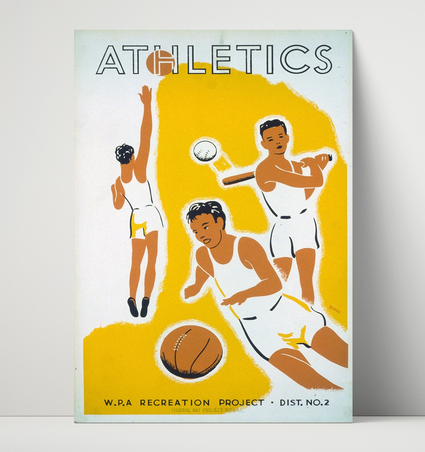 Athletics - Game On Vintage WPA Wall Art - 16x20 Unframed Print