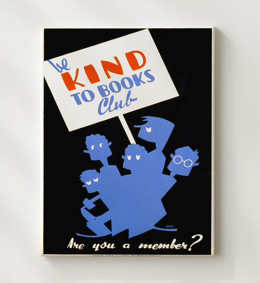 Be Kind to Books - Page Protectors WPA poster wall art 8x10 Canvas