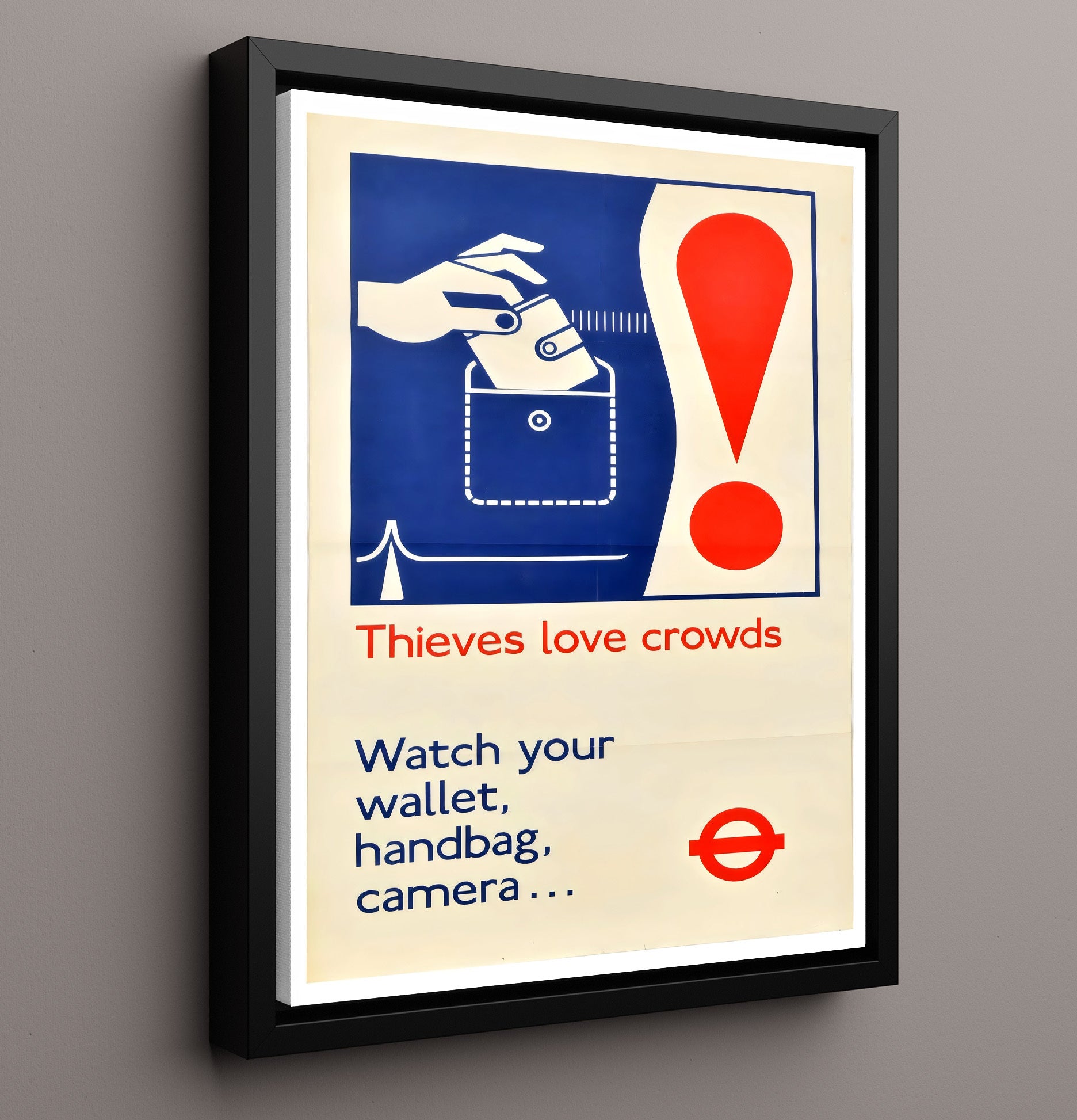 Beware Pickpockets - Light Fingers Vintage WPA Wall Art - 16x20 Framed Canvas