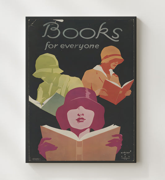 Books for All - Read On WPA poster wall art 8x10 Canvas