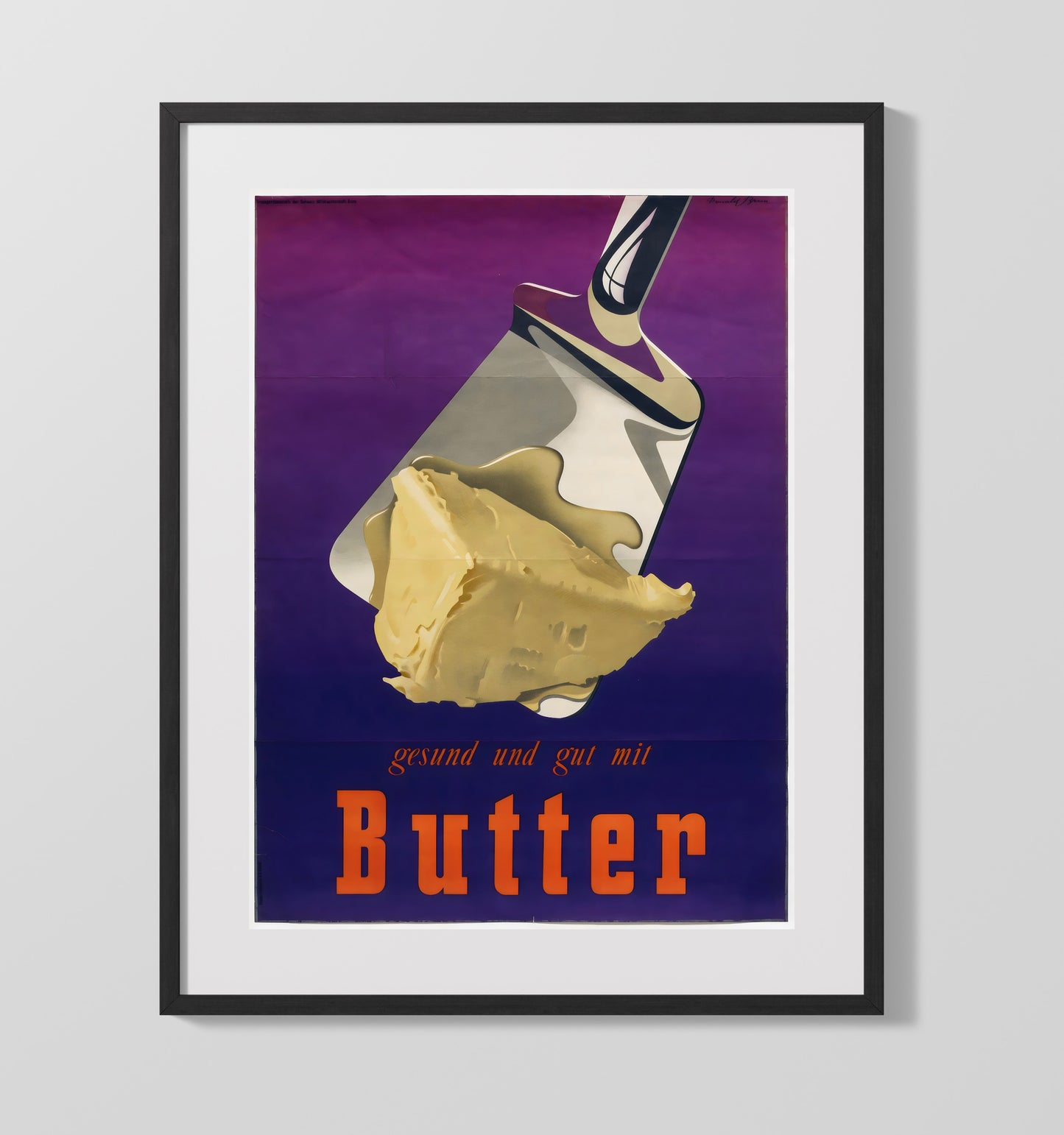 Butter Ad - Spread Joy Vintage WPA Wall Art - 16x20 Gallery Frame
