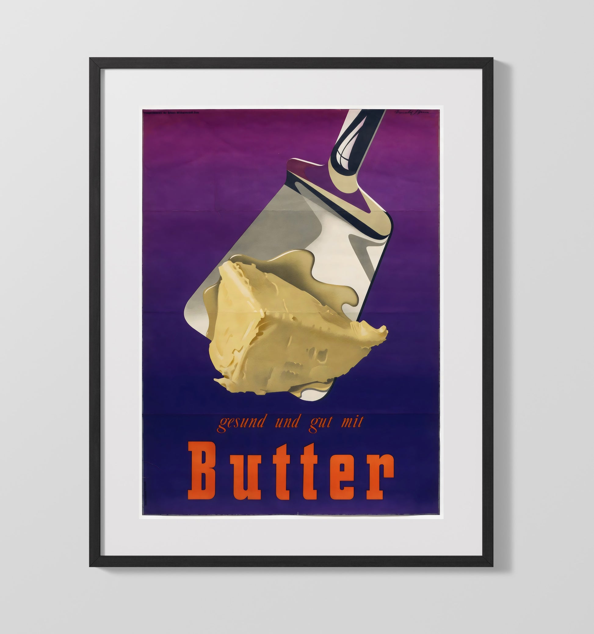 Butter Ad - Spread Joy Vintage WPA Wall Art - 16x20 Gallery Frame