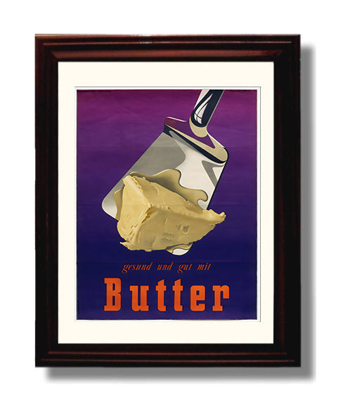 Butter Ad - Spread Joy Vintage WPA Wall Art - 8x10 Beveled Frame