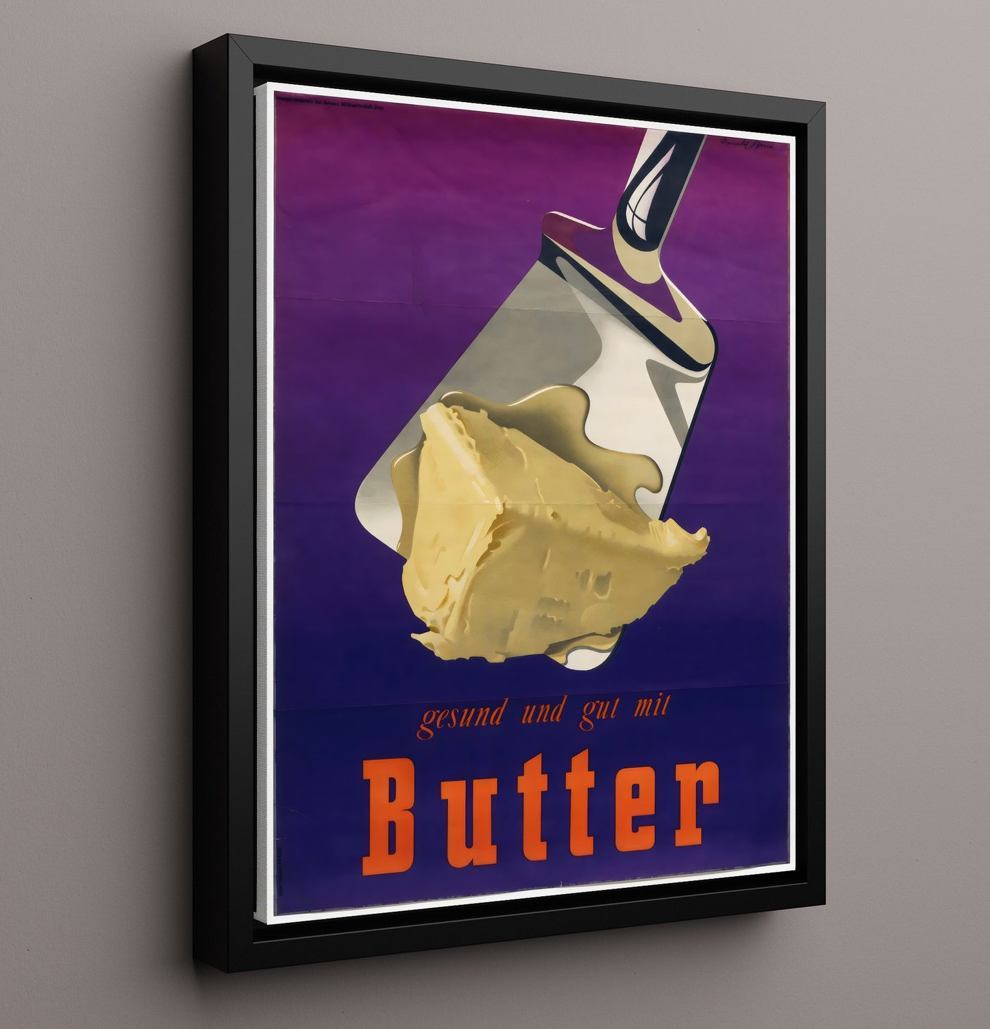Butter Ad - Spread Joy Vintage WPA Wall Art - 16x20 Framed Canvas