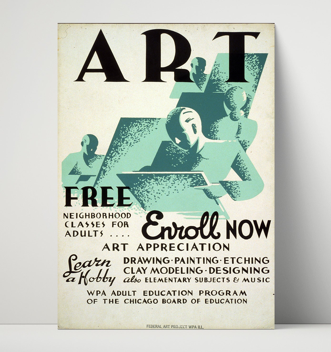 Chicago ARt Classes Vintage WPA Wall Art - 16x20 Unframed Print