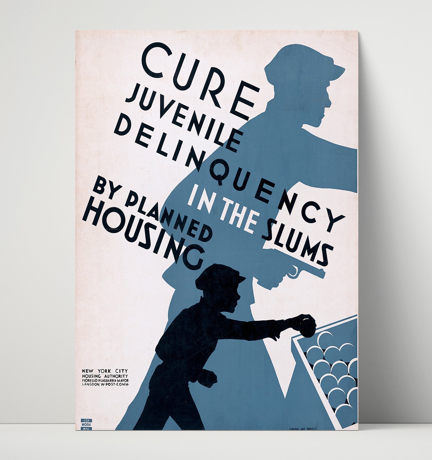 Cure Juvenile Delinquency in the Slums Vintage WPA Wall Art - 16x20 Unframed Print