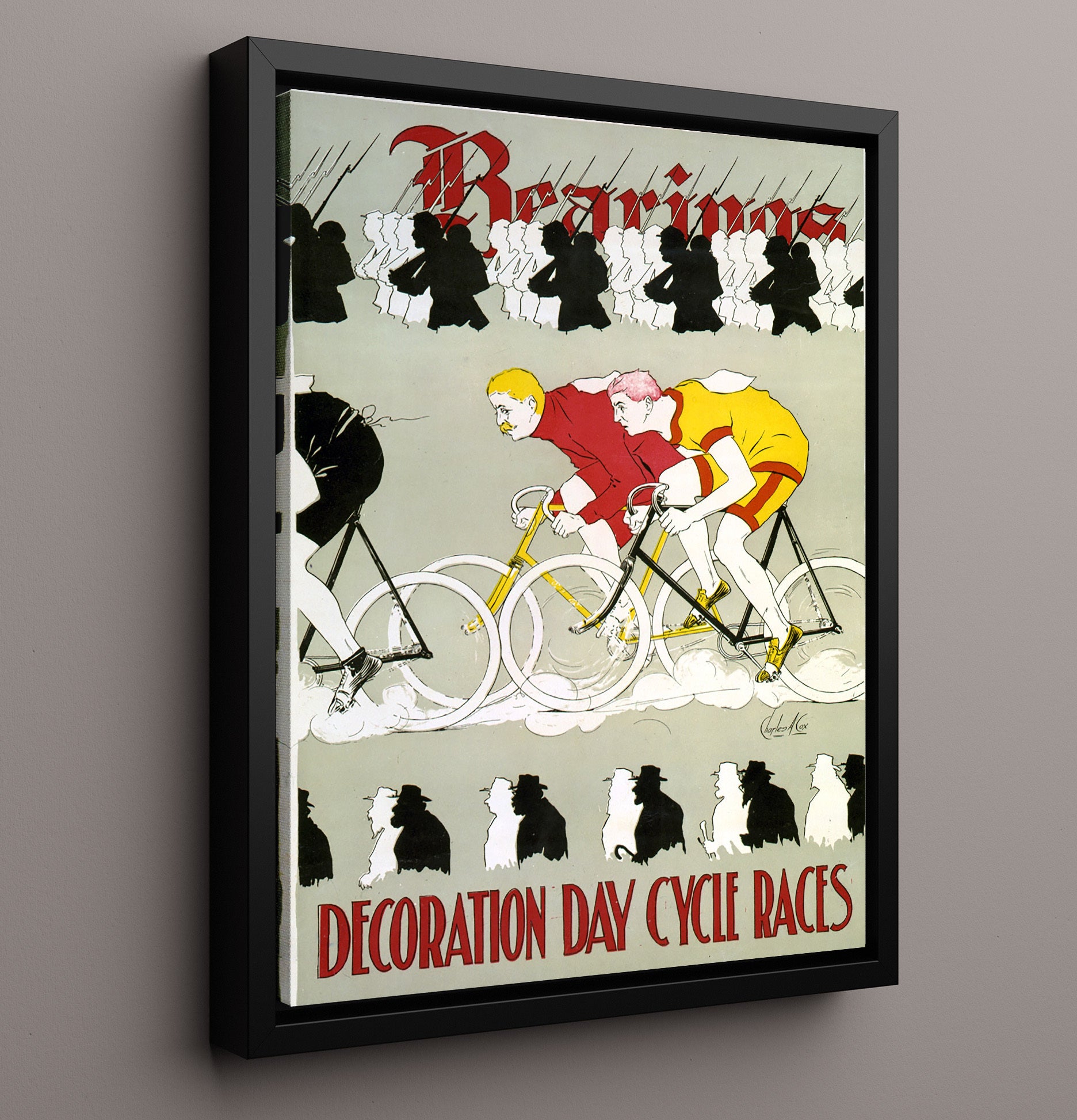 Cycle Races - Pedal Power Parade Vintage WPA Wall Art - 16x20 Framed Canvas