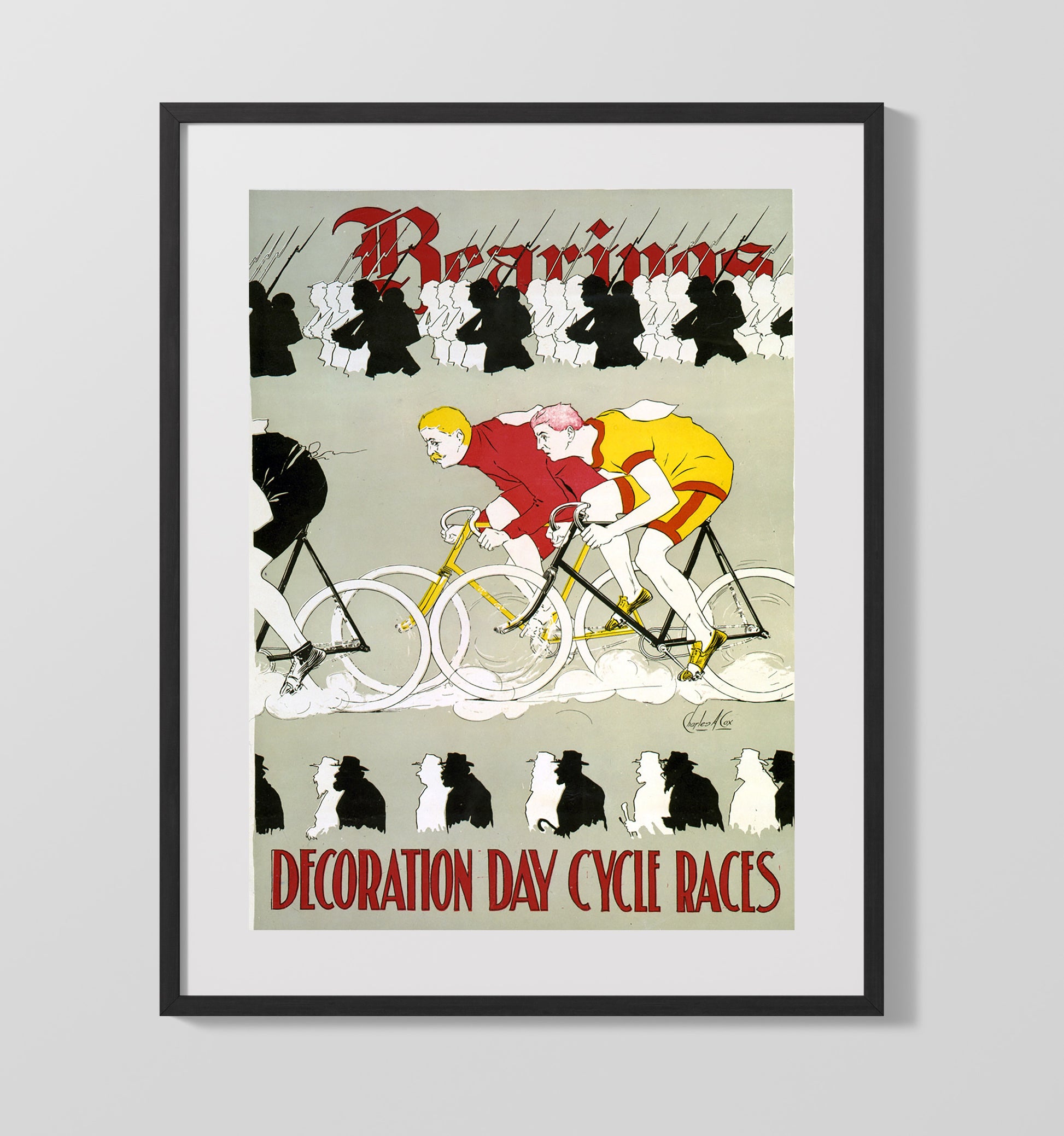 Cycle Races - Pedal Power Parade Vintage WPA Wall Art - 16x20 Gallery Frame