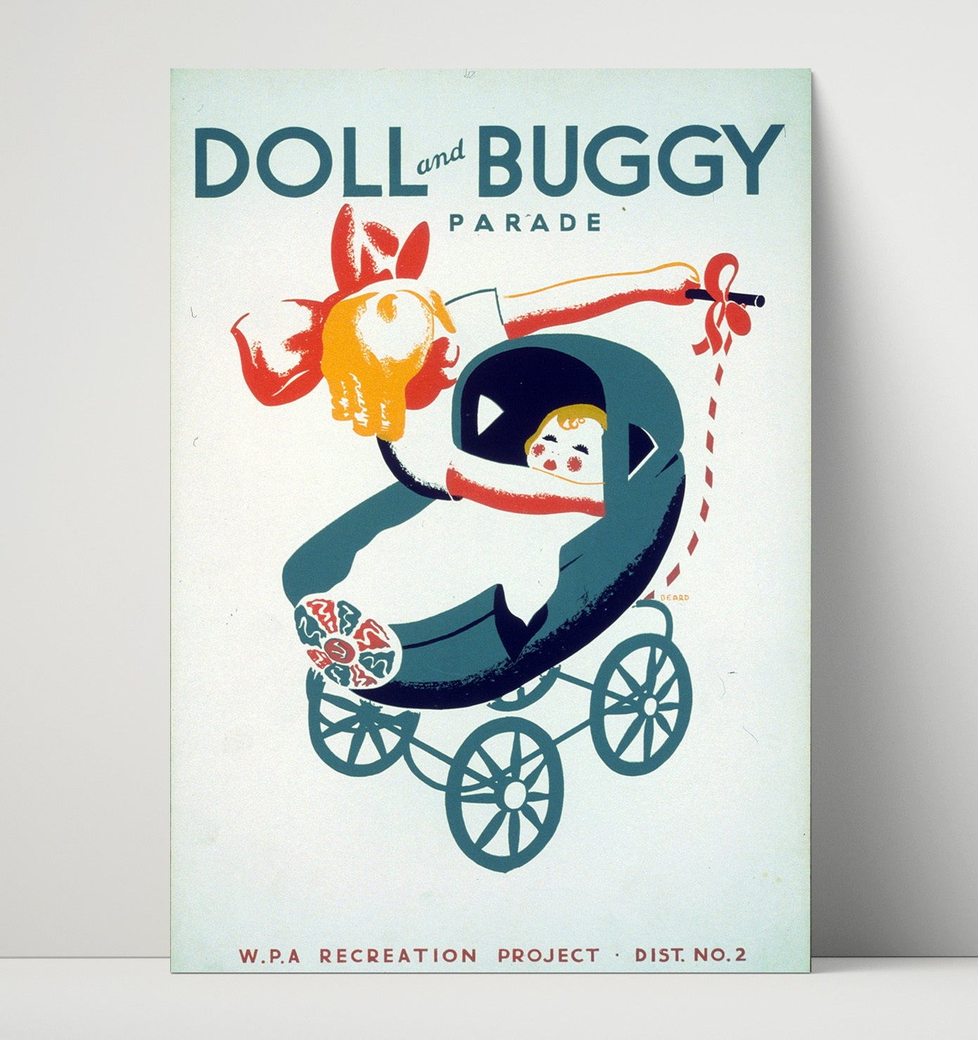 Doll and Buggy Parade - Tiny Riders Big Style Vintage WPA Wall Art - 16x20 Unframed Print