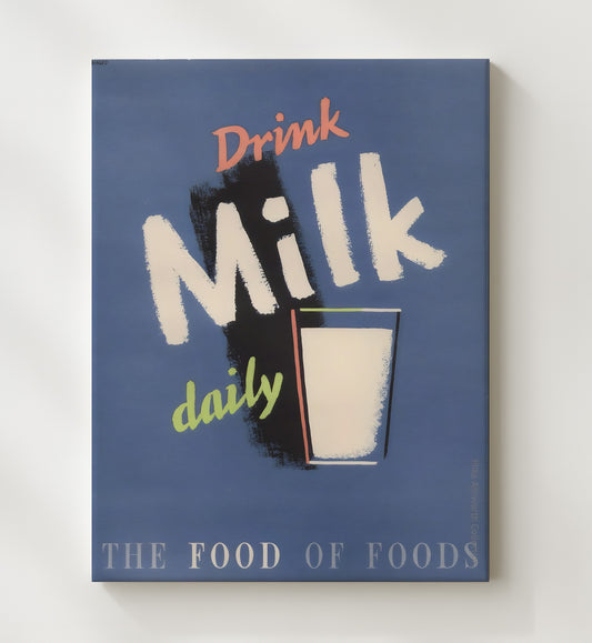 Drink Milk - Moo Power WPA poster wall art 8x10 Canvas