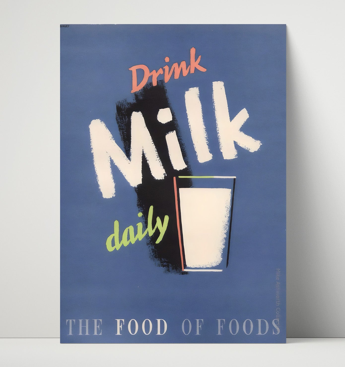 Drink Milk - Moo Power Vintage WPA Wall Art - 16x20 Unframed Print