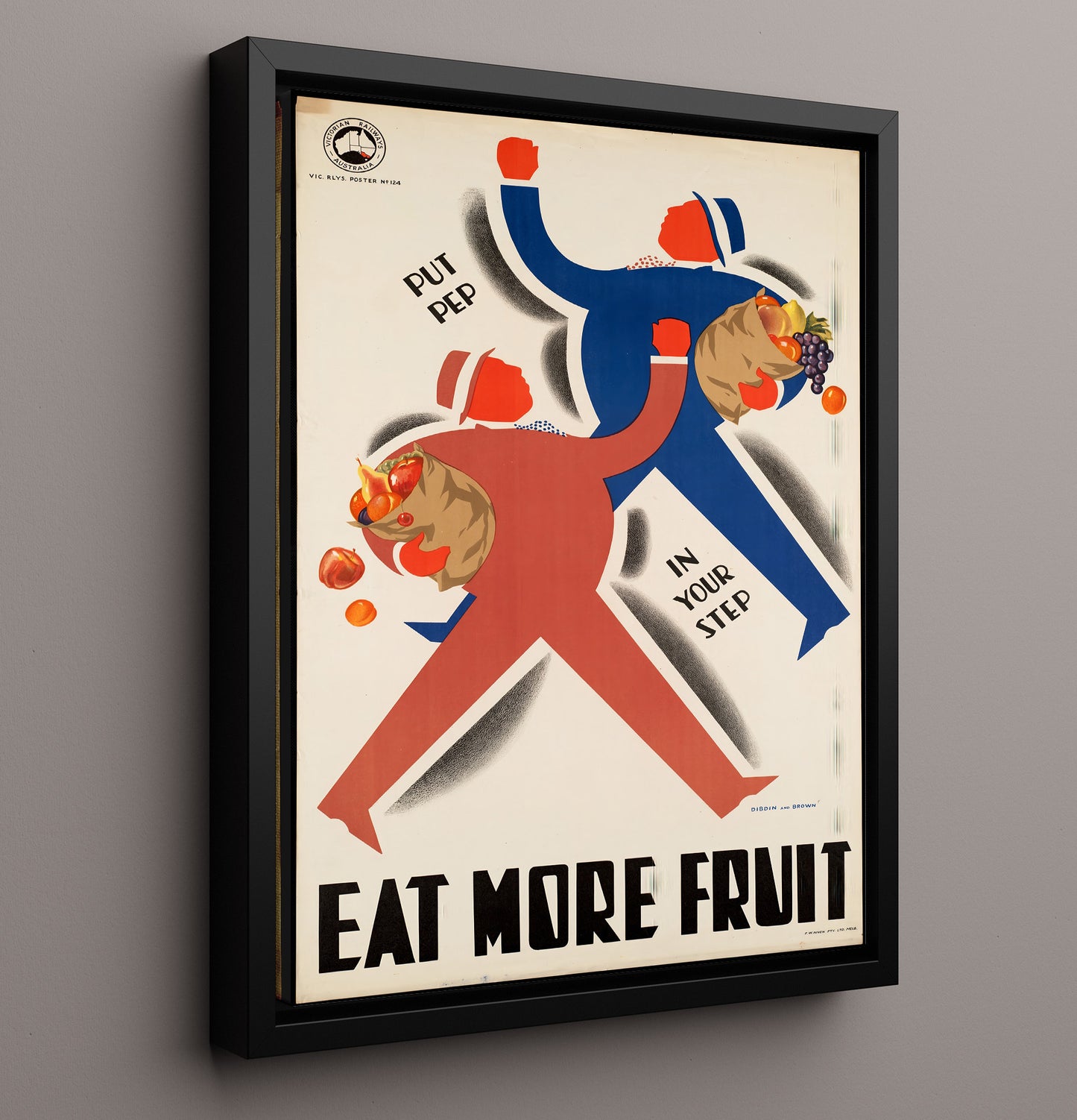 Eat More Fruit - Juicy Boost Vintage WPA Wall Art - 16x20 Framed Canvas