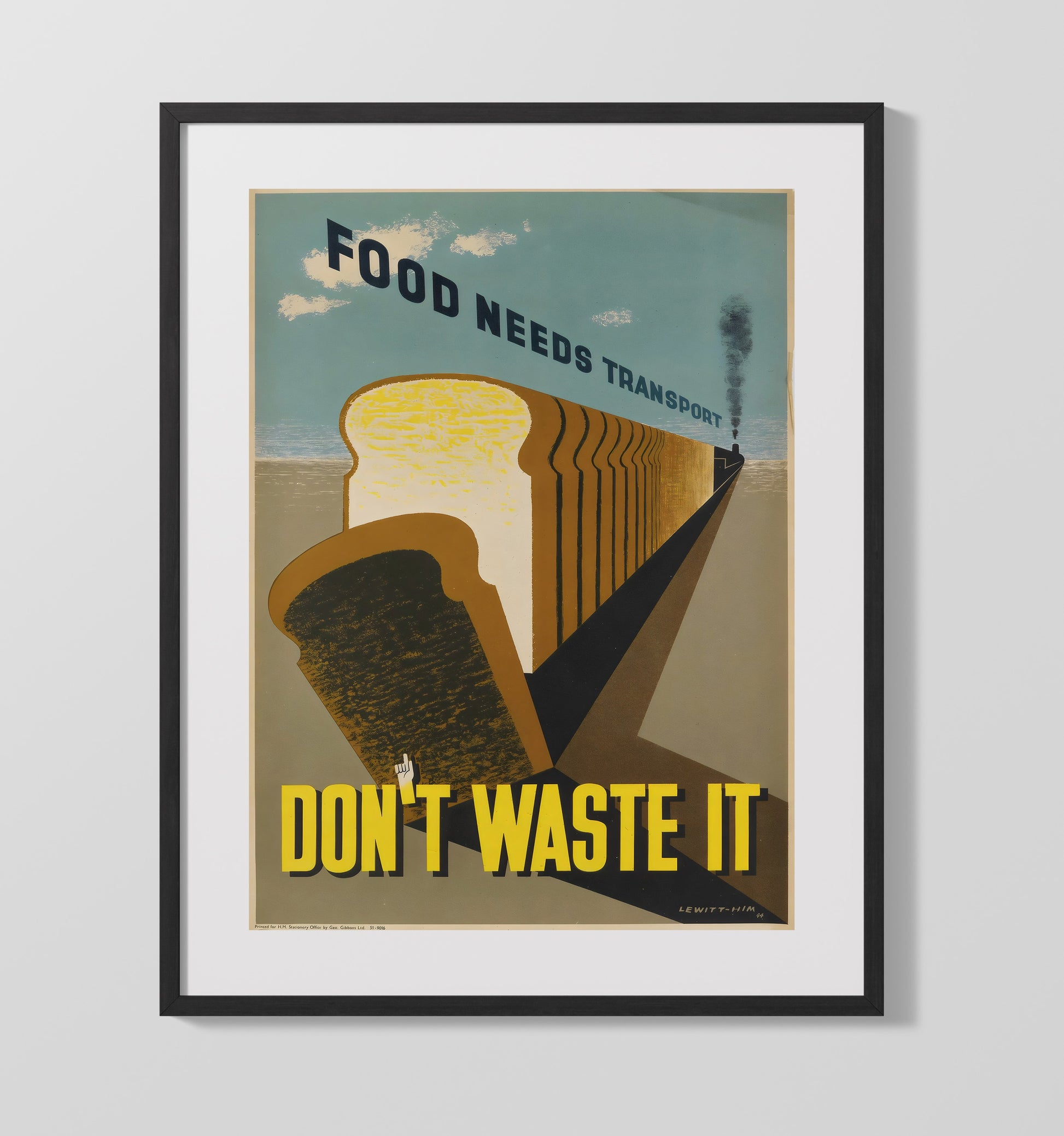 Food Needs Transport - Loaf on Track Vintage WPA Wall Art - 16x20 Gallery Frame