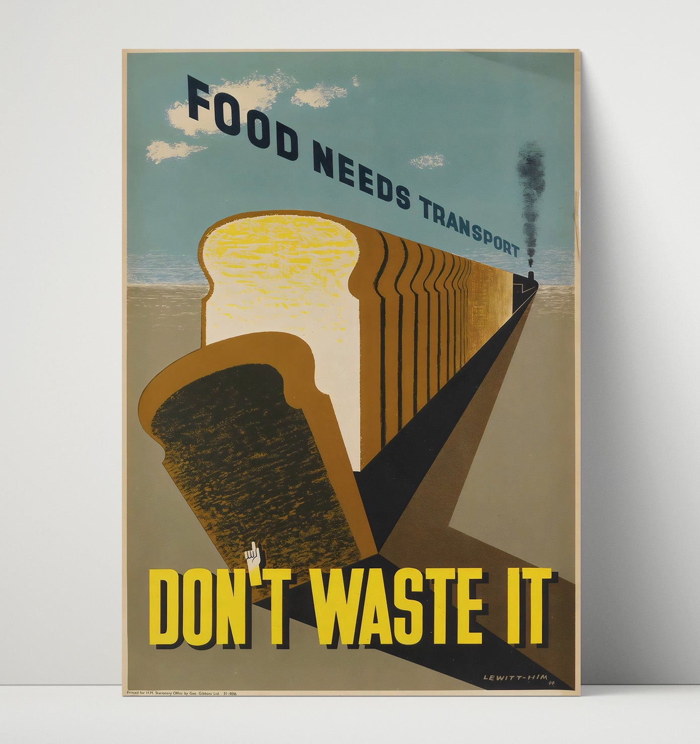 Food Needs Transport - Loaf on Track Vintage WPA Wall Art - 16x20 Unframed Print