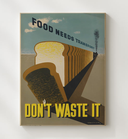 Food Needs Transport - Loaf on Track WPA poster wall art 8x10 Canvas