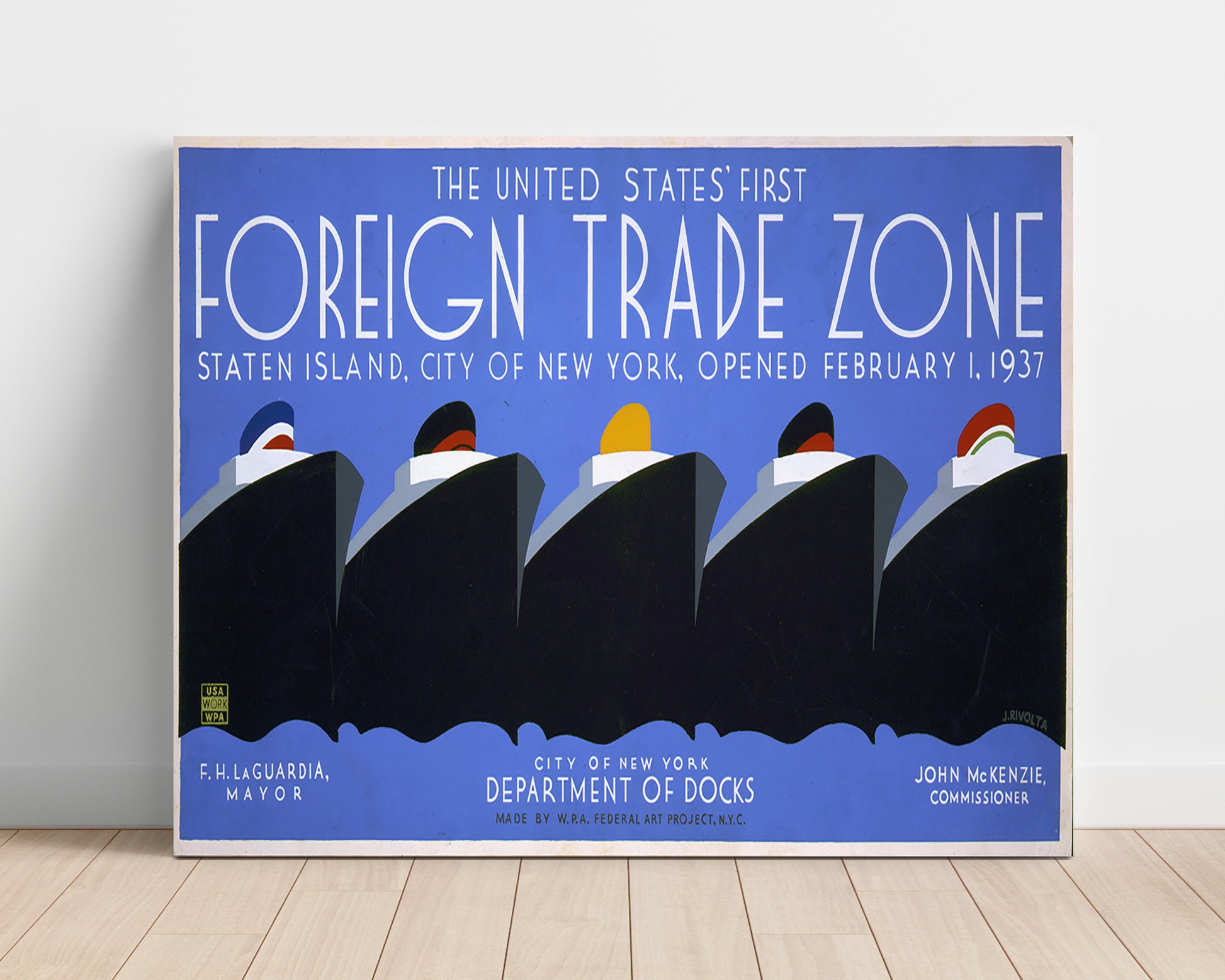 Foreign Trade Zone Vintage WPA Wall Art - 16x20 Unframed Print
