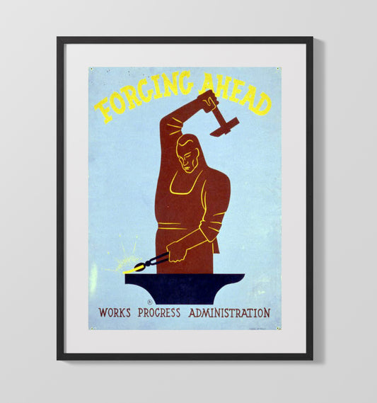 Forging Ahead - Hammer Time - WPA - 16x20 Gallery Frame