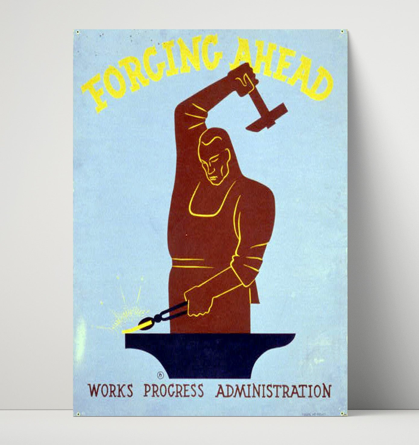 Forging Ahead - Hammer Time Vintage WPA Wall Art - 16x20 Unframed Print