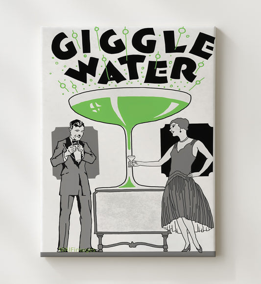 Giggle Water - Bubbly Times WPA poster wall art 8x10 Canvas