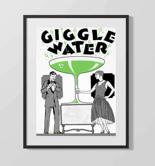 Giggle Water - Bubbly Times - WPA - 16x20 Gallery Frame