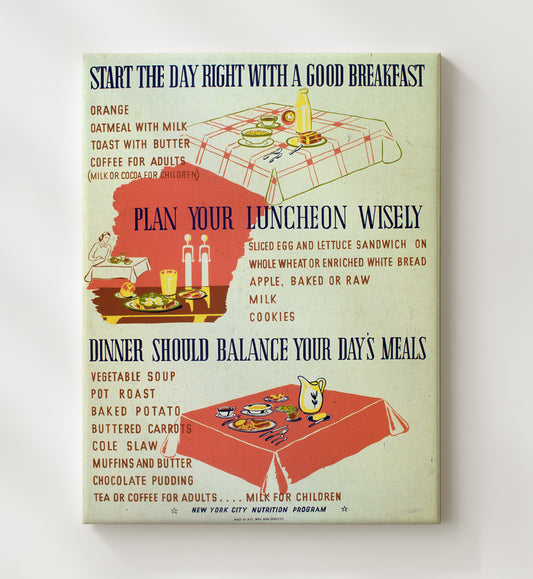 Good Meals WPA poster wall art 8x10 Canvas