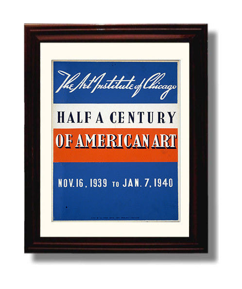 Half a Century of American Art Vintage WPA Wall Art - 8x10 Beveled Frame