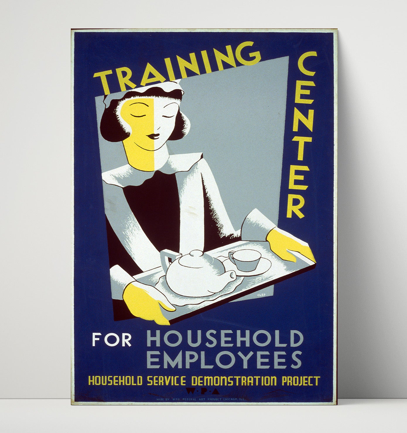 Household Employee Training Center Vintage WPA Wall Art - 16x20 Unframed Print