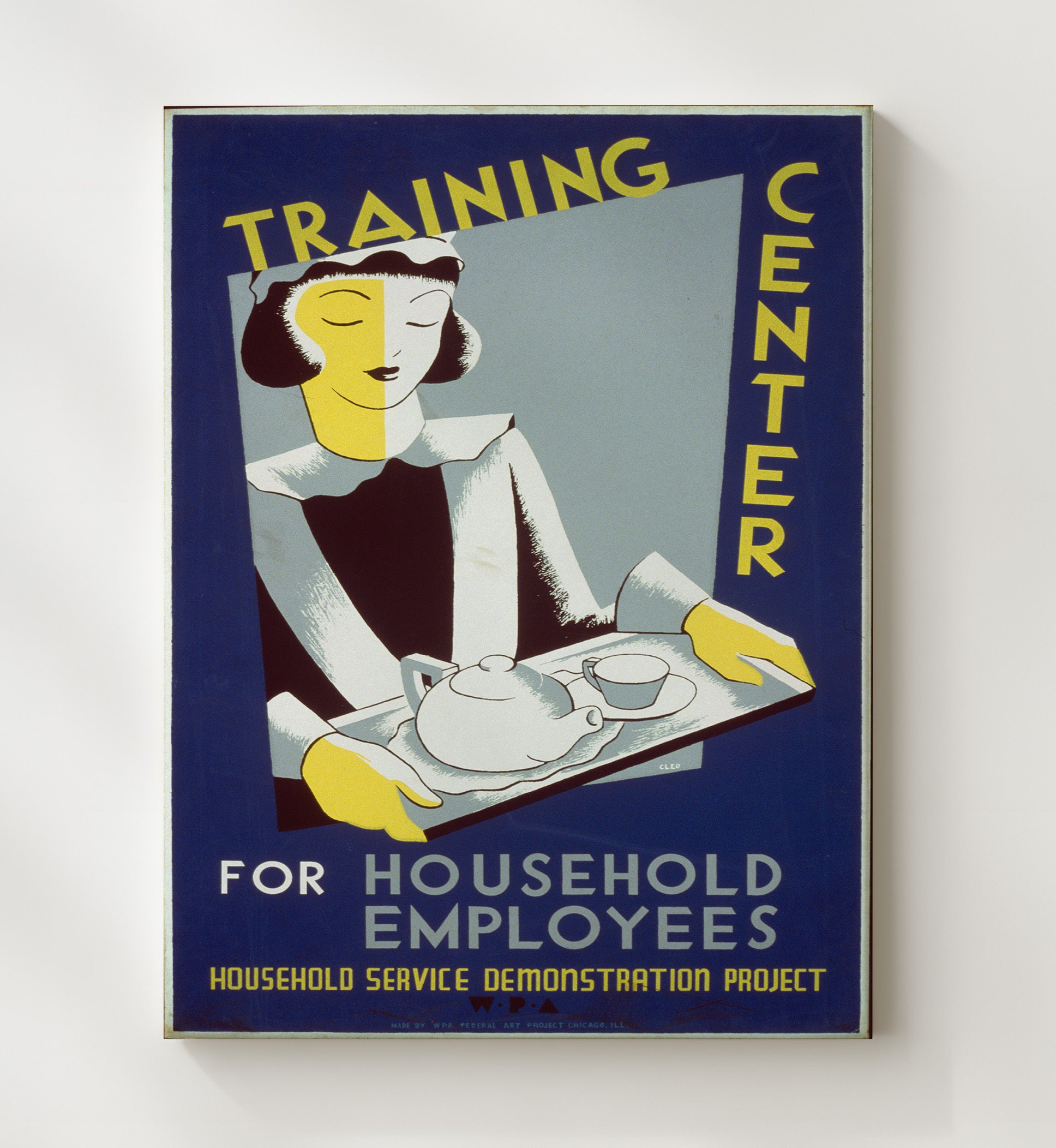 Household Employee Training Center Vintage WPA Wall Art - 20x24 Canvas