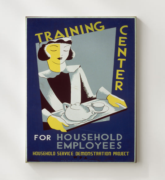 Household Employee Training Center WPA poster wall art 8x10 Canvas