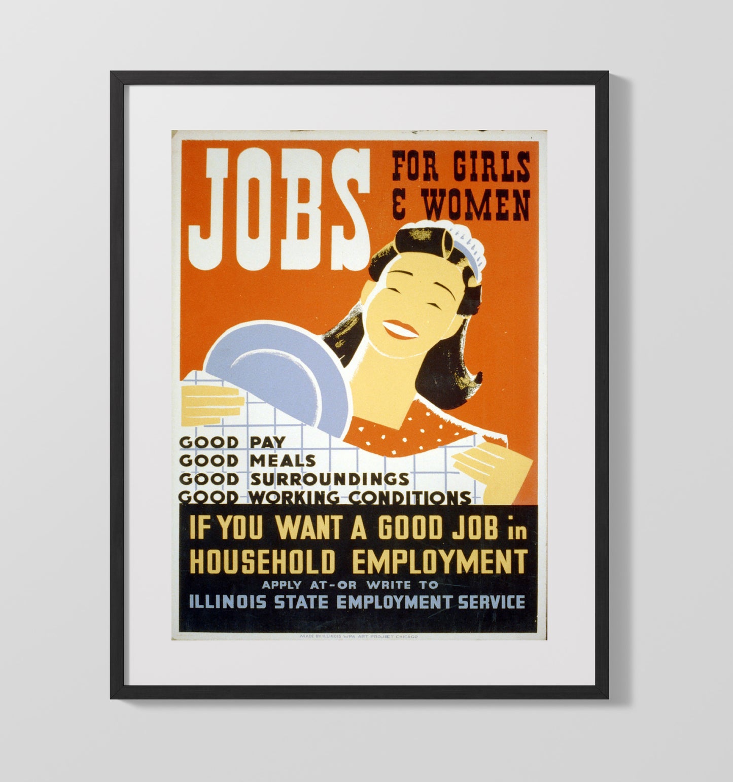 Jobs for Girls and Women - Good jobs good vibes Vintage WPA Wall Art - 16x20 Gallery Frame