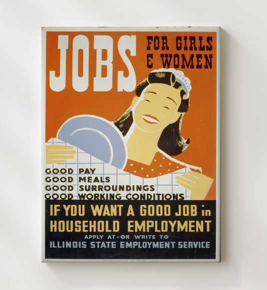 Jobs for Girls and Women - Good jobs good vibes WPA poster wall art 8x10 Canvas
