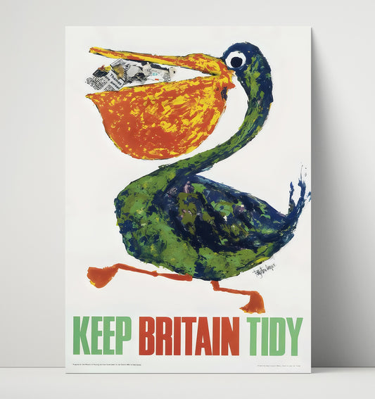Keep Britain Tidy - Beak Clean - WPA - 16x20 Unframed Print