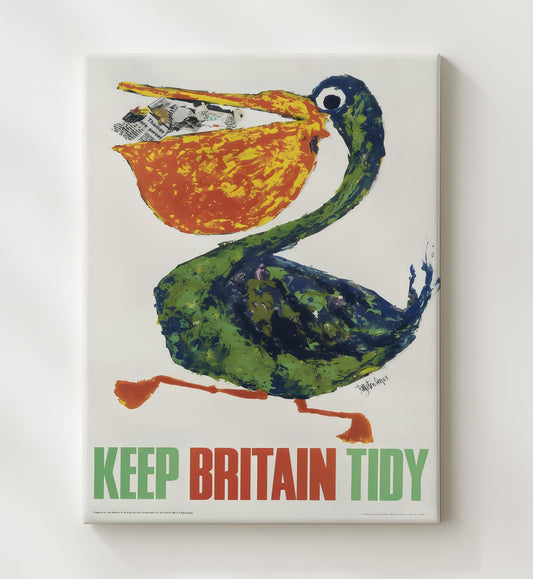 Keep Britain Tidy - Beak Clean WPA poster wall art 8x10 Canvas