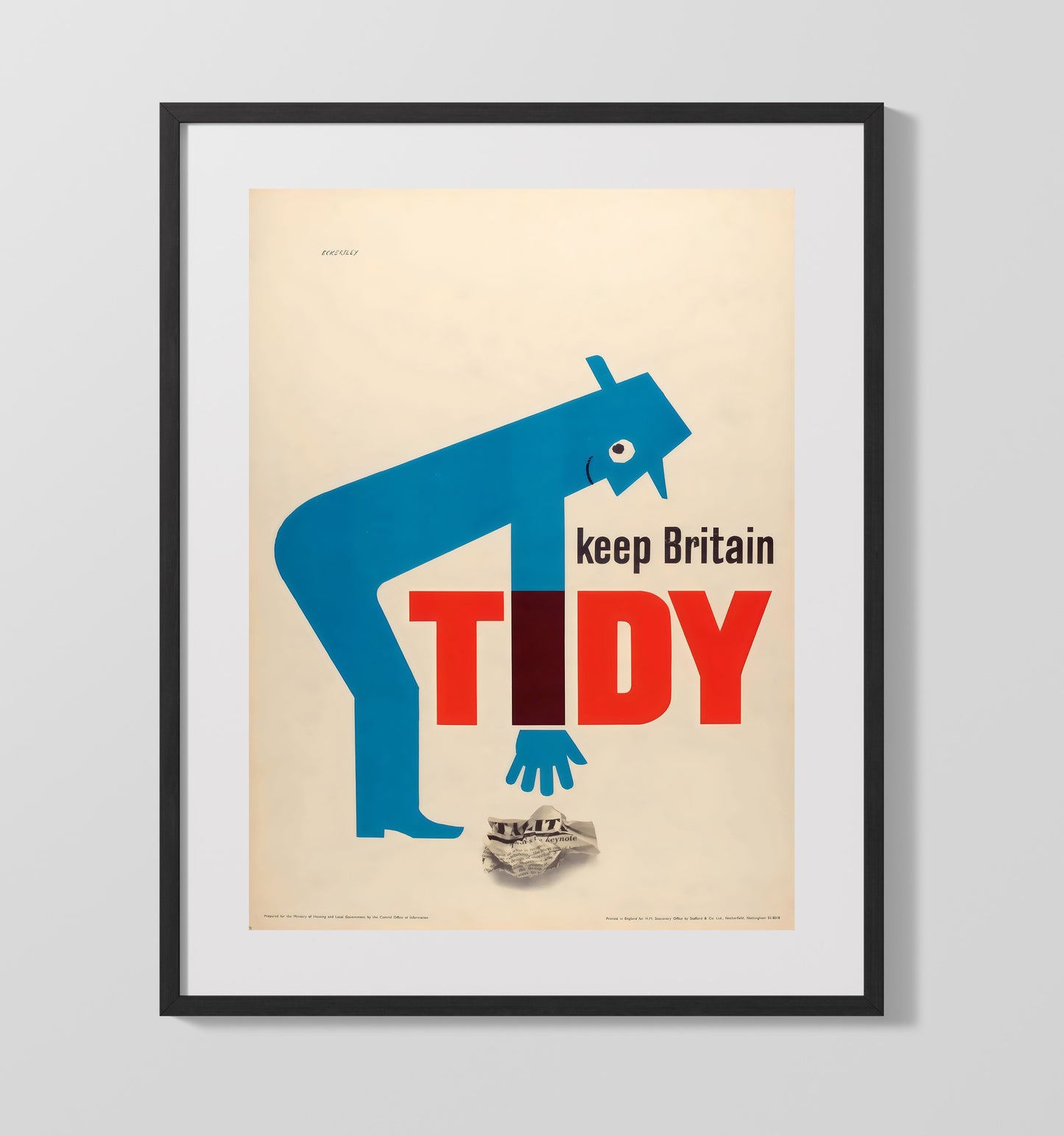 Keep Britain Tidy - Bin Win Vintage WPA Wall Art - 16x20 Gallery Frame