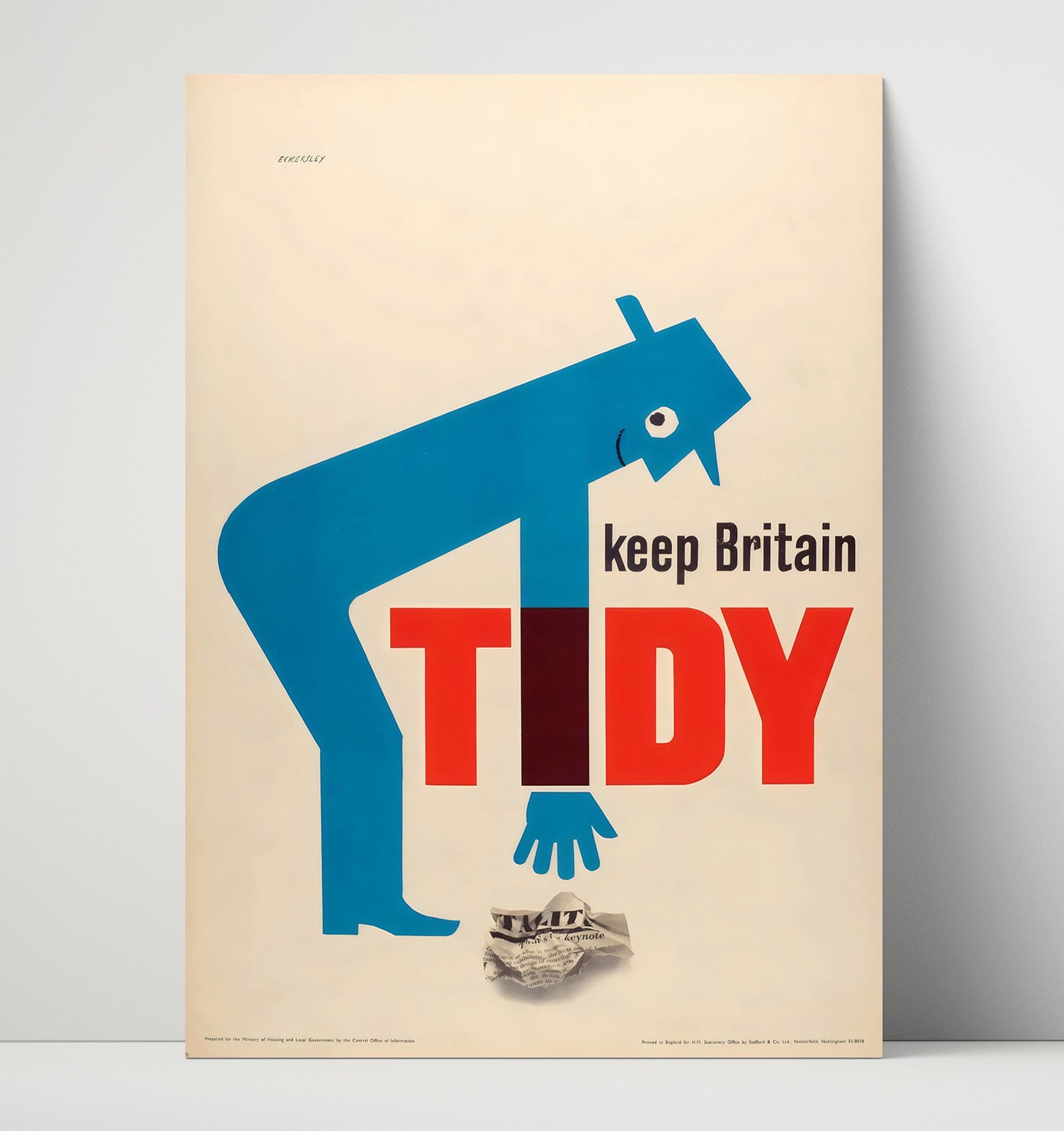 Keep Britain Tidy - Bin Win Vintage WPA Wall Art - 16x20 Unframed Print