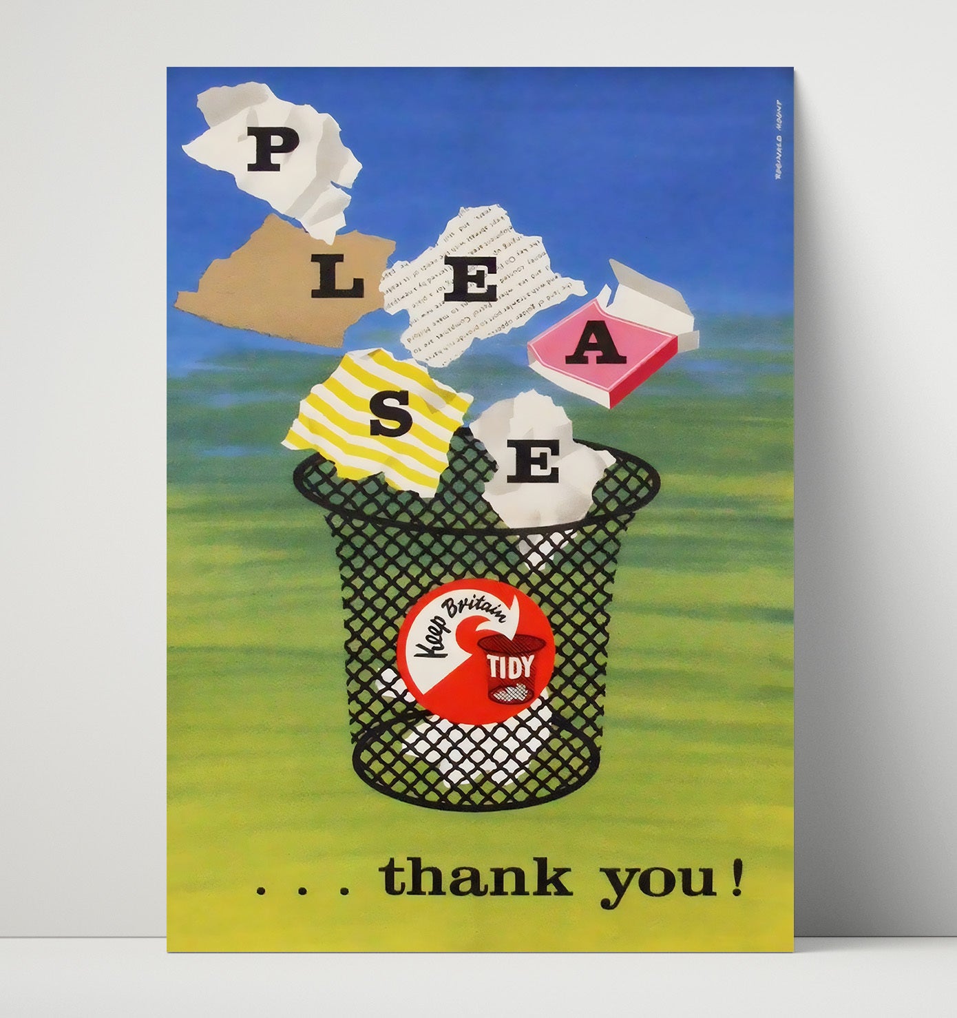 Keep Britain Tidy - Trash Talk Vintage WPA Wall Art - 16x20 Unframed Print