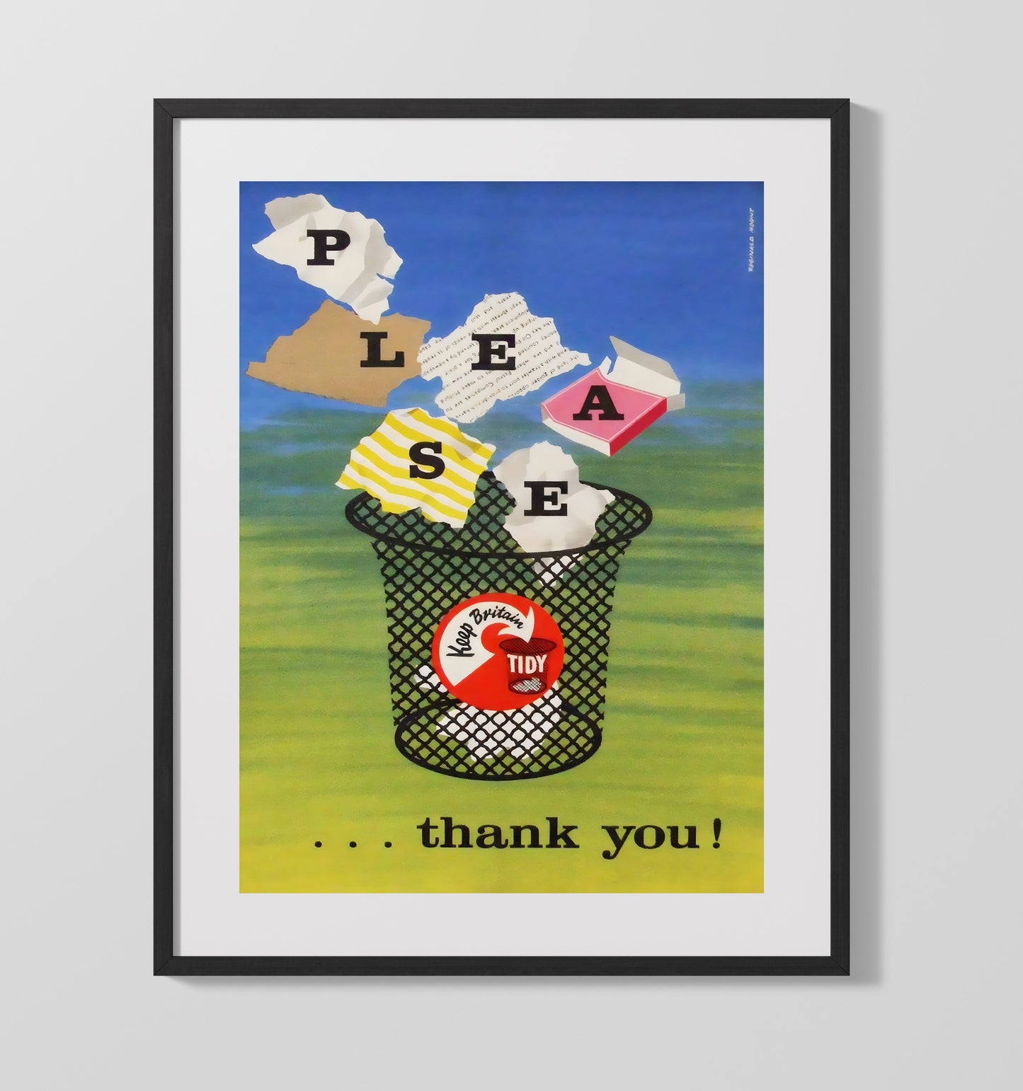 Keep Britain Tidy - Trash Talk Vintage WPA Wall Art - 16x20 Gallery Frame