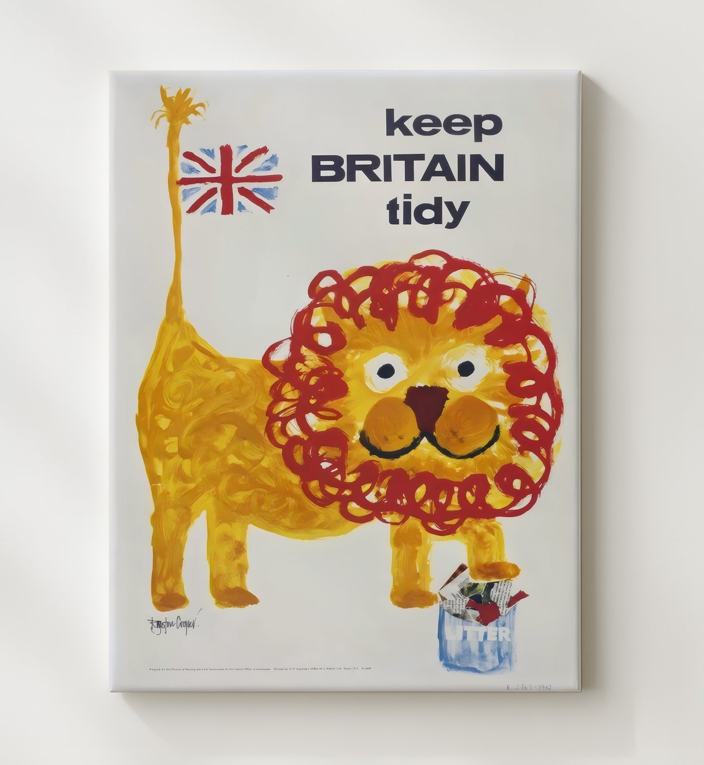 Keep Britain Tidy Lion - Roaring Clean Vintage WPA Wall Art - 20x24 Canvas