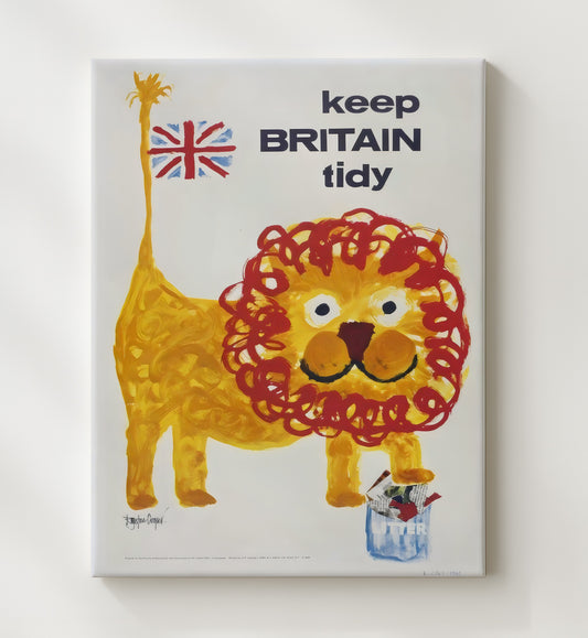 Keep Britain Tidy Lion - Roaring Clean WPA poster wall art 8x10 Canvas