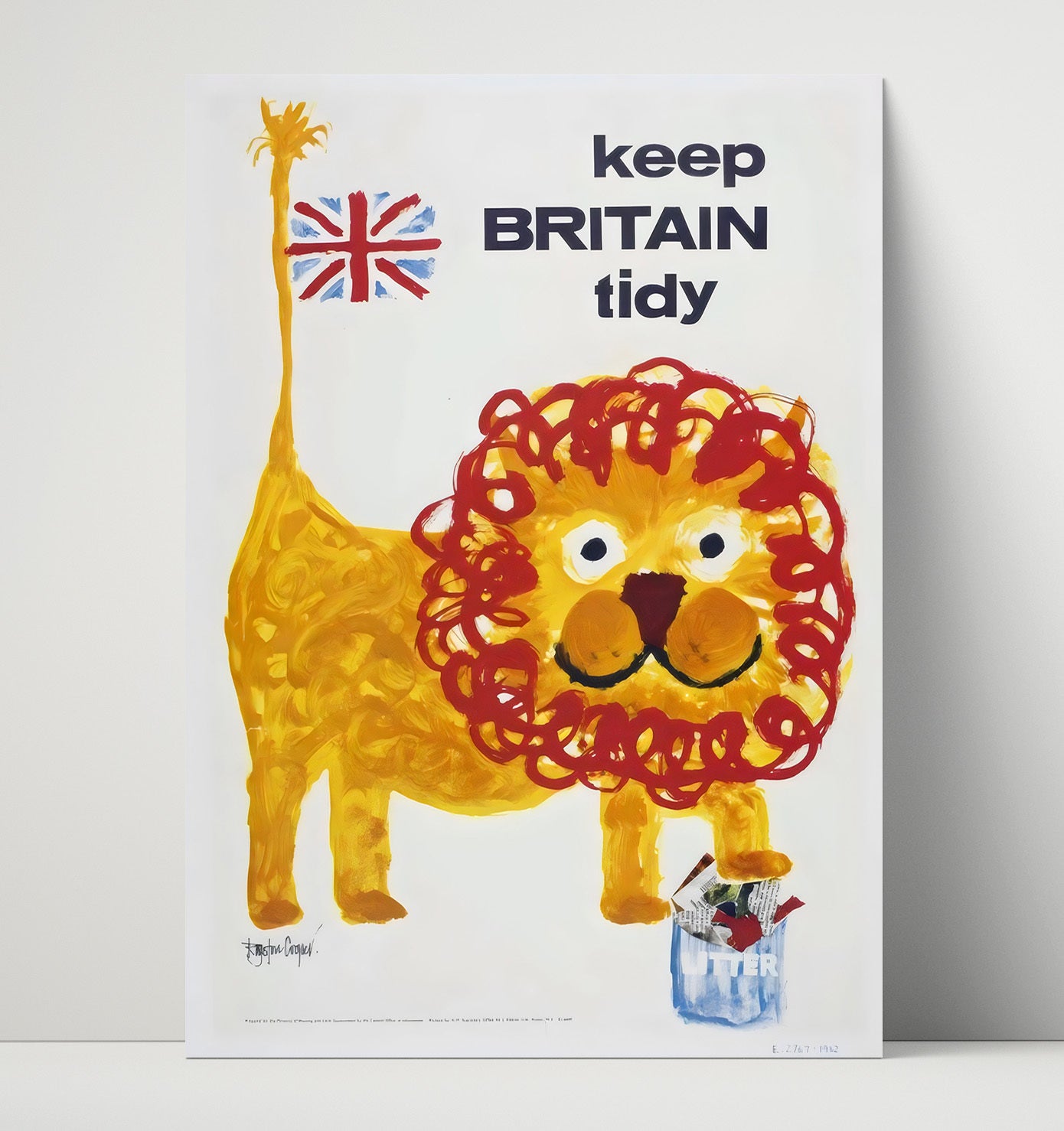Keep Britain Tidy Lion - Roaring Clean Vintage WPA Wall Art - 16x20 Unframed Print