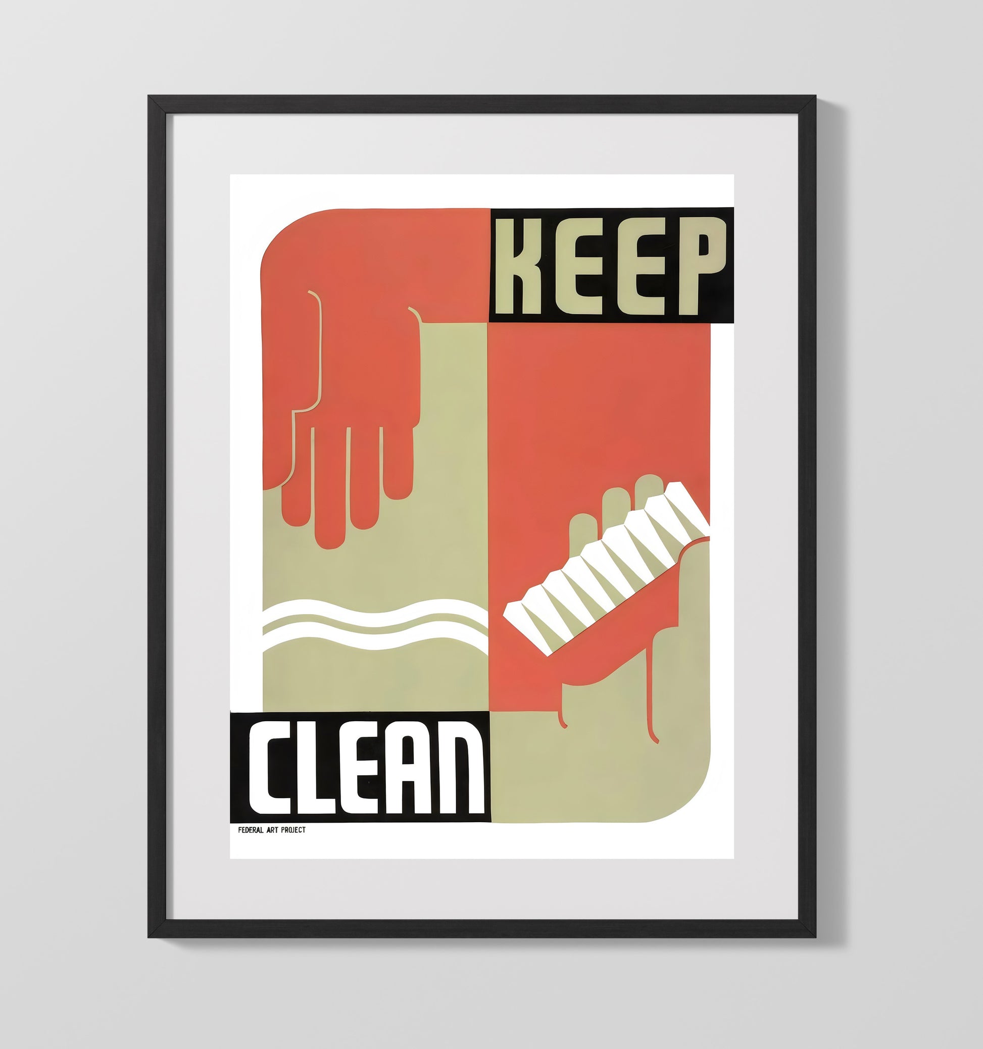 Keep Clean - Soap and Duty Vintage WPA Wall Art - 16x20 Gallery Frame
