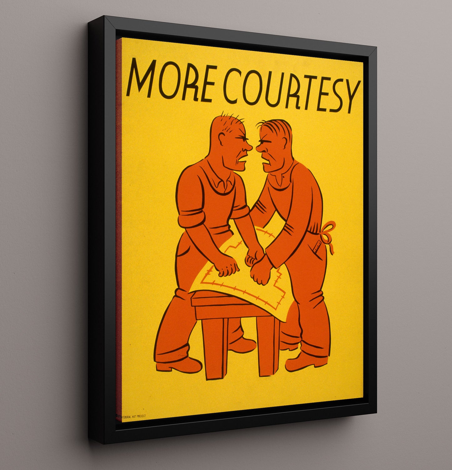 More Courtesy Vintage WPA Wall Art - 16x20 Framed Canvas