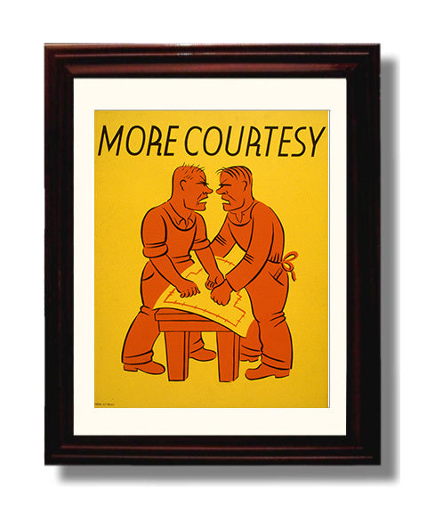 More Courtesy Vintage WPA Wall Art - 8x10 Beveled Frame