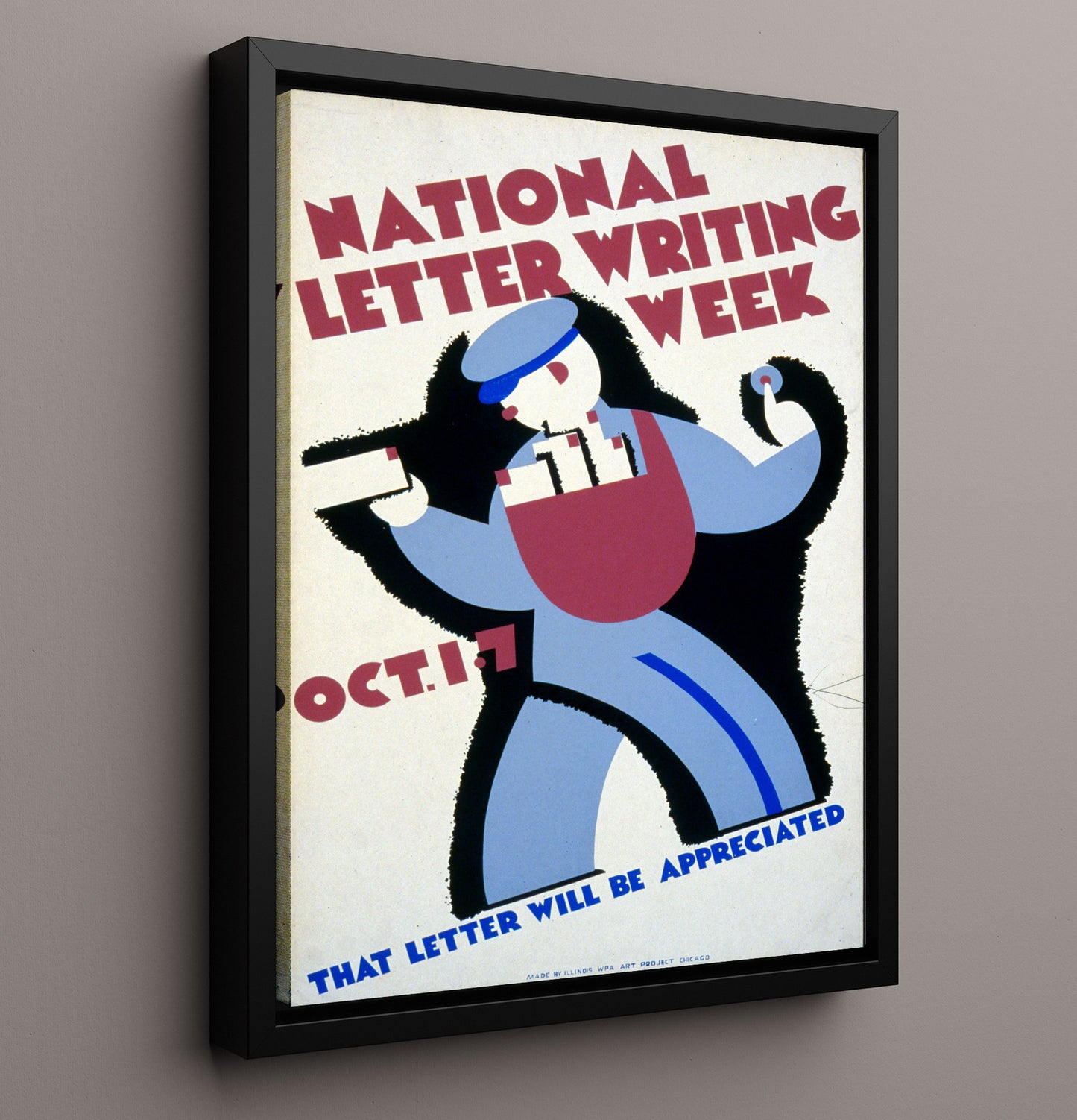 National Letter Writing Week - Mail it like you mean it Vintage WPA Wall Art - 16x20 Framed Canvas
