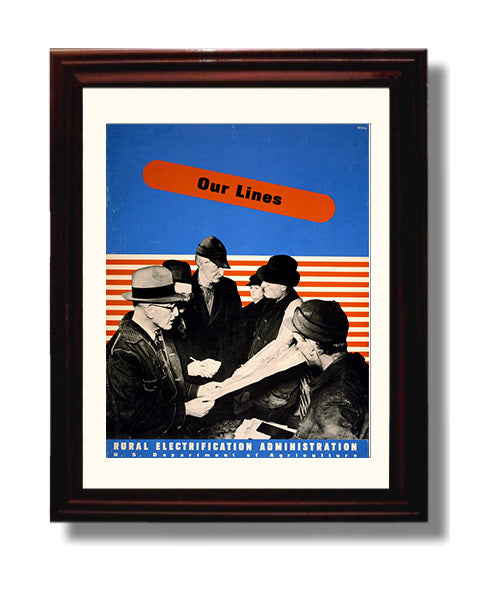 Our Lines - Connected Strength Vintage WPA Wall Art - 8x10 Beveled Frame