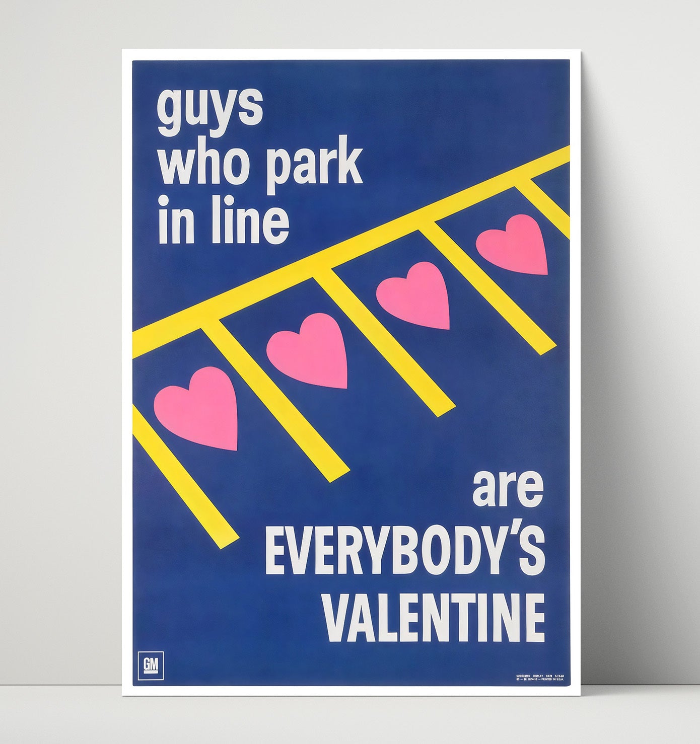 Park in Line - Heartfelt Parking Vintage WPA Wall Art - 16x20 Unframed Print